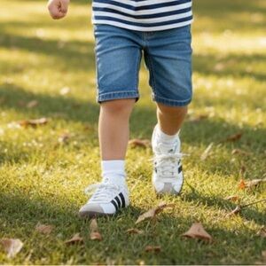 Adidas Kids Black and White Sneakers